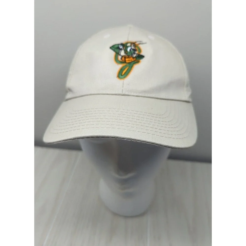 Greensboro Grasshoppers NC Fidelity bank Youth khaki tan baseball hat cap adjust